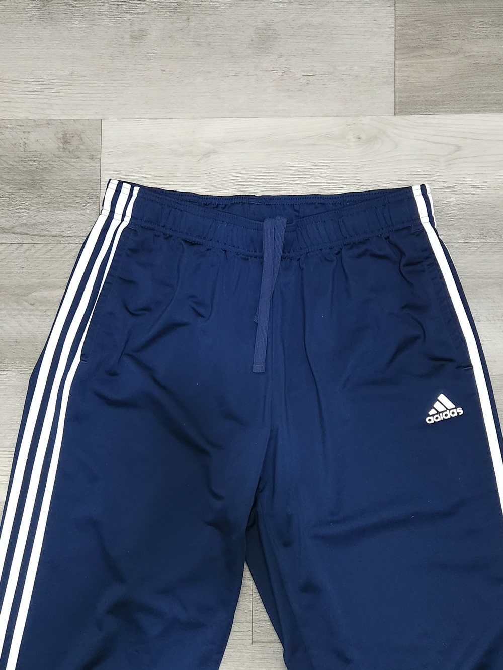 Adidas Youth Navy Track Pants with White Tri-Stripes Logo Size Large - Picture 3 of 12